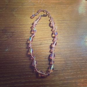 Cute pink bead choker vintage necklace
